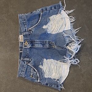 FURST OF A KIND REWORKED LEE CUT OFF DISTRESSED JEAN SHORTS